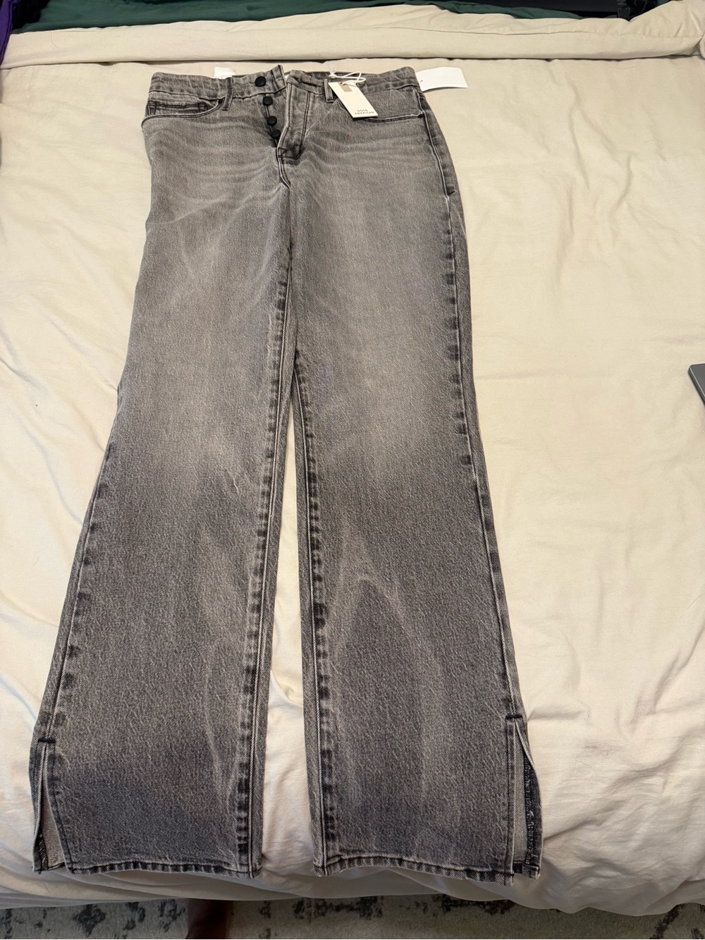 Good American Good Boy Washed Gray Jeans